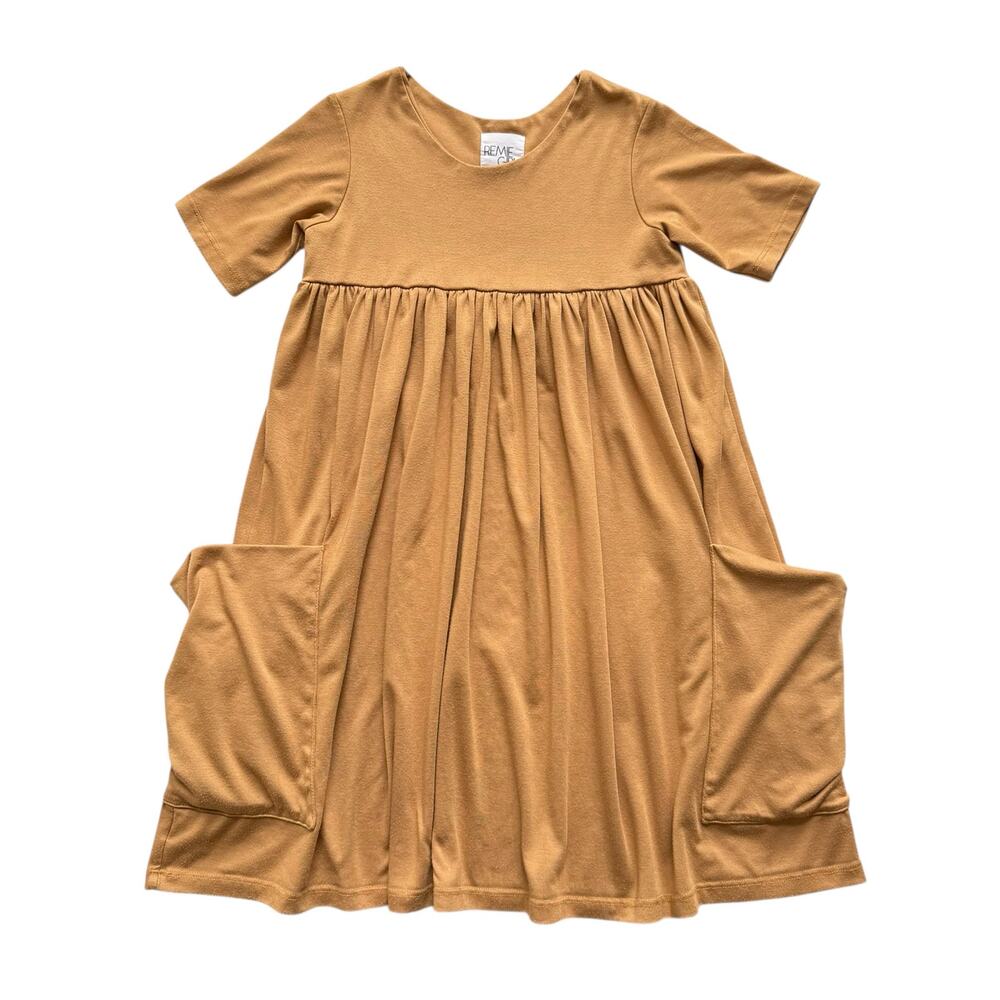 Remie Girl Yellow Pocket Day Dress Size 7